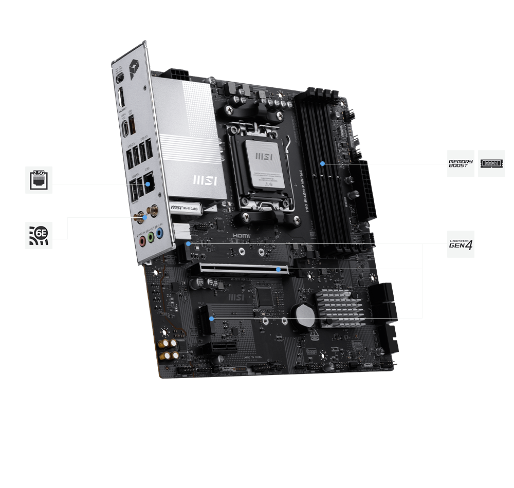 MSI PRO B840M-P WIFI6E Motherboard - Image 3