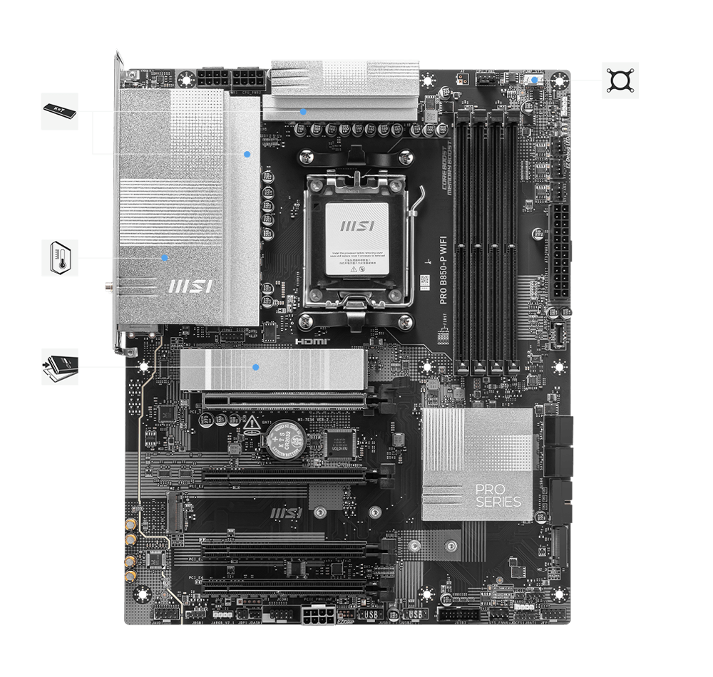 MSI PRO B850-P WIFI Motherboard - Image 2