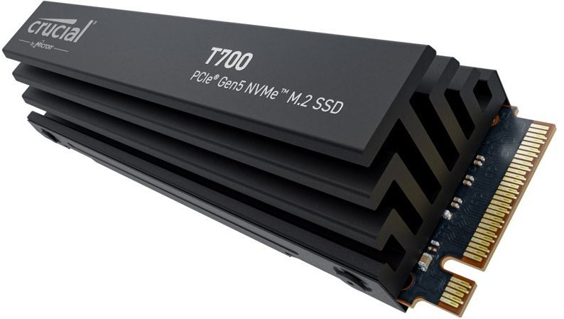 Crucial T700 2TB Gen5 NVMe M.2 SSD with heatsink