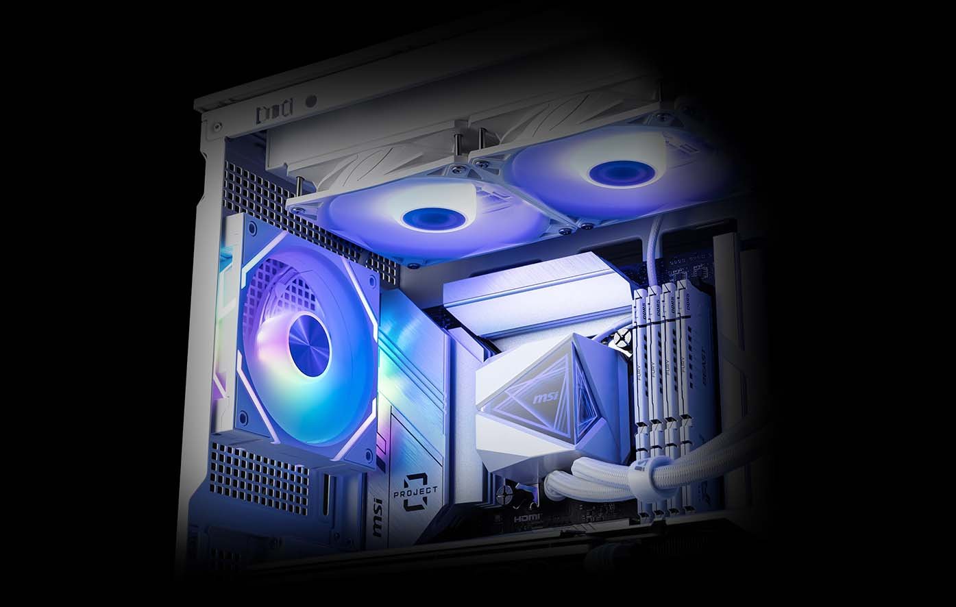 MSI MAG CORELIQUID I240 White 240mm AIO ARGB CPU Liquid Cooler - Image 3