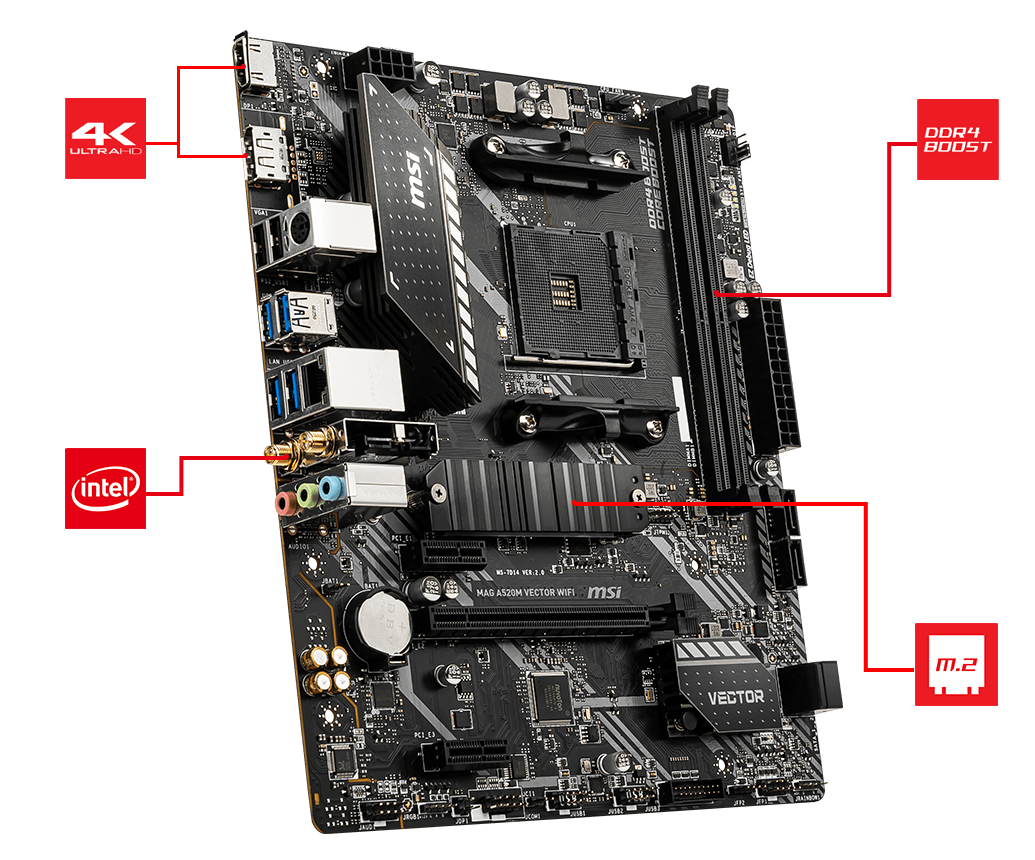 MSI MAG A520M VECTOR WIFI Motherboard - Image 2