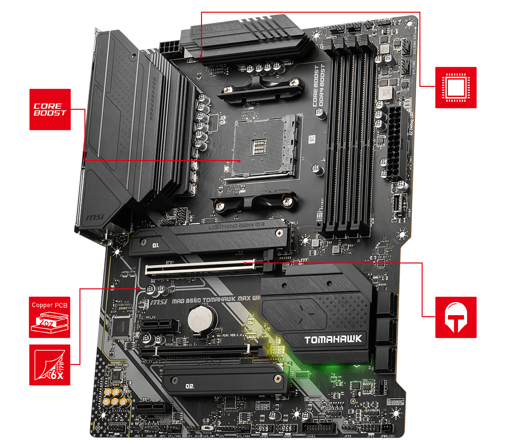MSI MAG B550 TOMAHAWK MAX WIFI Motherboard - Image 4