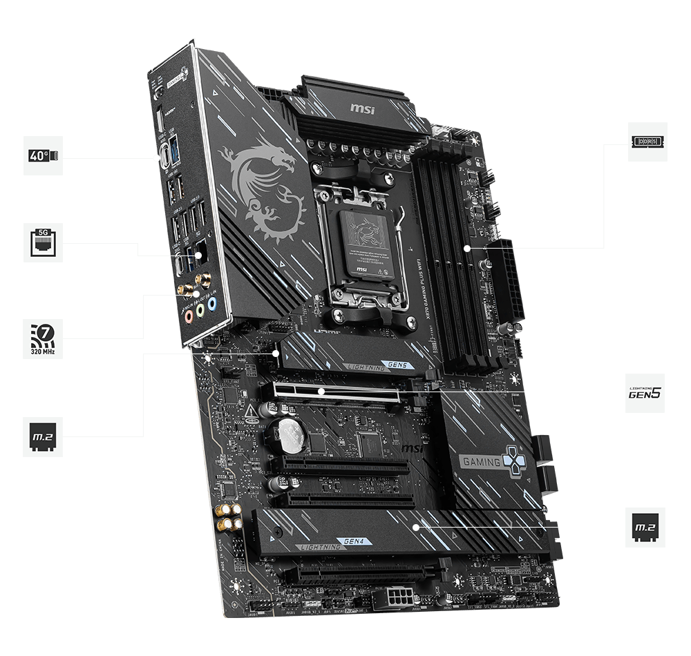 MSI X870 GAMING PLUS WIFI Motherboard - Image 3